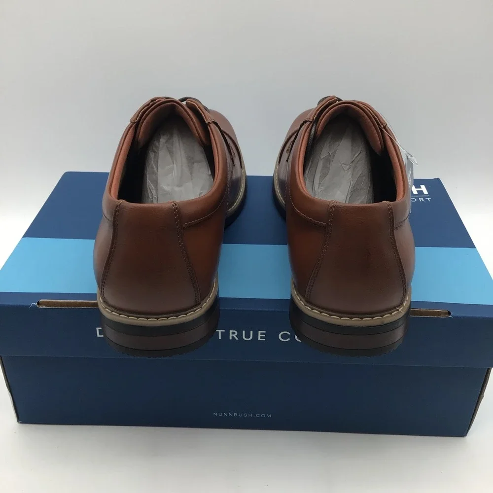Nunn Bush Mens Carmelo Cap Toe Oxford‎ Cognac Brown Dress Shoes Size 10.5 M NEW